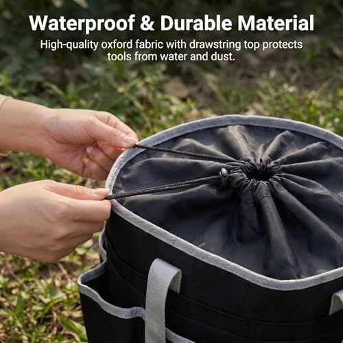 Horse Grooming Tote Bag with 6 Pockets & Drawstring Closure, Portable Grooming - Image 4