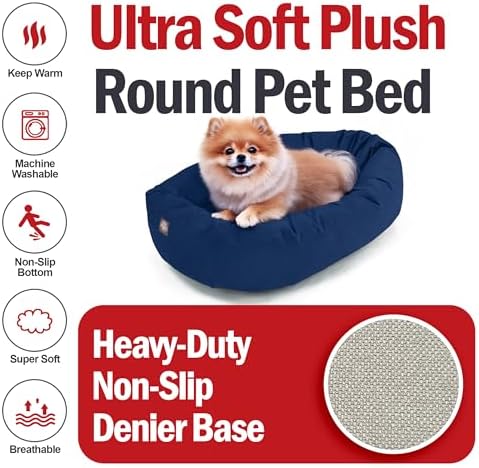 Majestic Pet 24 Inch Suede Calming Dog Bed Washable – Cozy Soft Round Dog Bed - Image 6