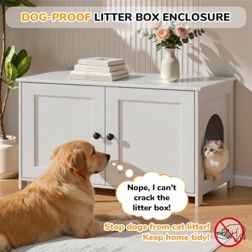 Extra Large Cat Litter Box Enclosure Furniture Dog Proof, Hidden Kitty Washroom - Image 4