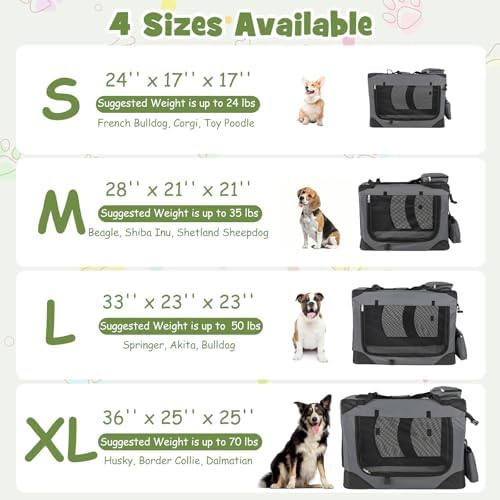 Giantex Collapsible Soft Dog Crate, 28 Inch Portable Travel Dog Kennel - Image 3