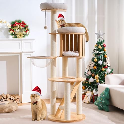 HITTITE Solid Wood Cat Tree Tower - Image 2