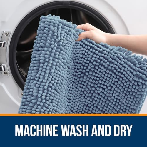 OLANLY Bathroom Runner Rugs 45x27, Extra Soft Absorbent Chenille Bath Rugs - Image 5