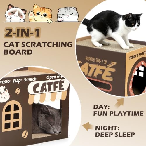 Cardboard Cat Scratcher House, Corrugated Scratching Pad - Image 6