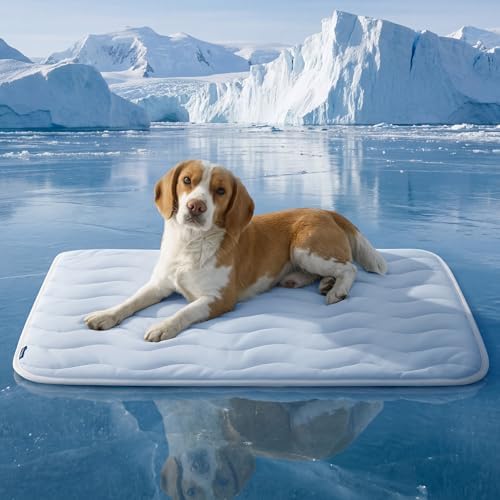 Bedsure Cooling Mat for Large Dogs, Washable Breathable QMax>0.4 Cool Fiber by BEDSURE