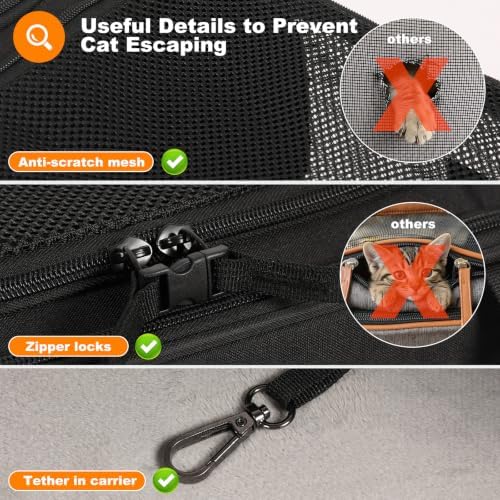 pidipiti 20x14x14 Soft-Sided Expandable Large cat car Travel Carrier - Image 5
