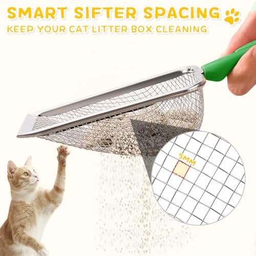 Metal Cat Litter Scoop, Sturdy Litter Cleaner Corner Shovel, Stainless Steel - Image 2