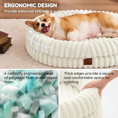 ChiXnuggle Orthopedic Dog Bed, Washable Cover, Faux Fur Bolster Pet Couch - Image 4