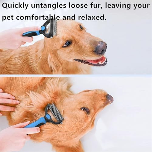 Pet Pro Grooming Tool, 2-in-1 Deshedding Dog Brush - Image 4
