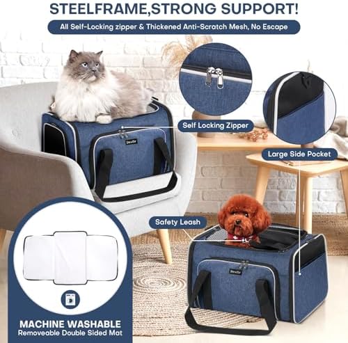 Pet Carrier, Large Soft Sided Expandable Travel Carrier - Image 5