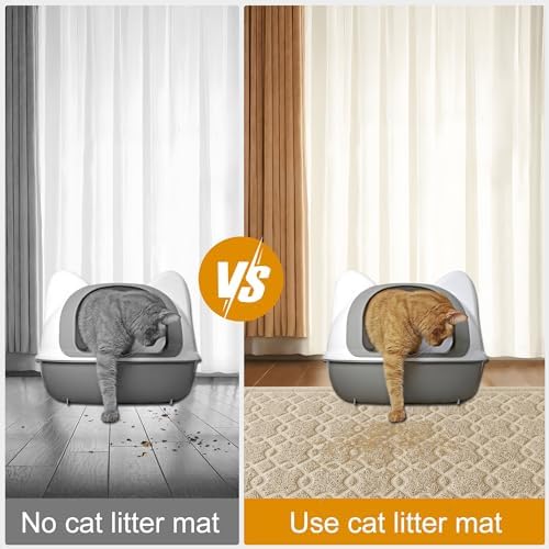 35x24 Inch Large Cat Litter Box Mat, Scatter Control, Waterproof - Image 6