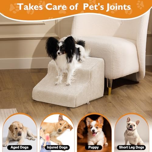 Ahpmeoa Dog Stairs for Small Dogs 11.5’’ H, 2-Step Dog Steps for Bed - Image 4