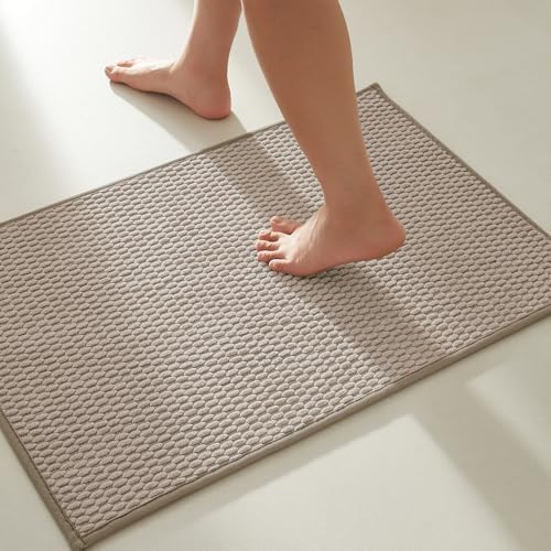 TYUU Bathroom Rugs Non Slip Washable, Super Absorbent Thin Bath Mat Small Quick by TYUU
