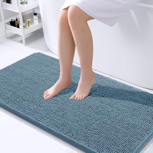 OLANLY Bathroom Runner Rugs 40x24, Extra Soft Absorbent Chenille Bath Rugs by OLANLY