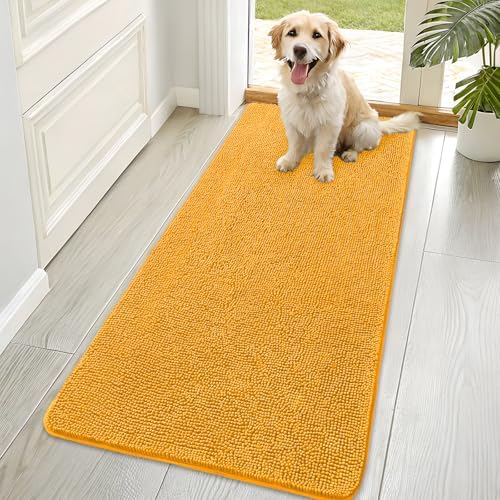OLANLY Dog Door Mat for Muddy Paws 70x35, Super Absorbent Chenille Mud Mat by OLANLY