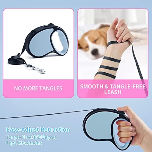 Retractable Dog Leash 16Ft/5M for Small Medium Dogs, Light Blue - Image 4