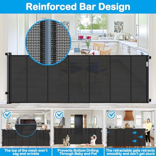 Reinforced 42" Extra Tall X 159" Extra Wide Retractable Pet Gate - Image 2