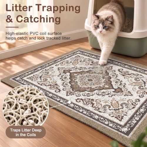 Unicorn Catcher 40"x30" Cat Litter Mat Non-Slip Washable Litter Box Mat - Image 2