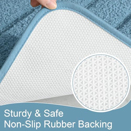 AROGAN Luxury Long Bathroom Runner Rugs 24x60 Inch Bath Rug, Aqua Blue - Image 6