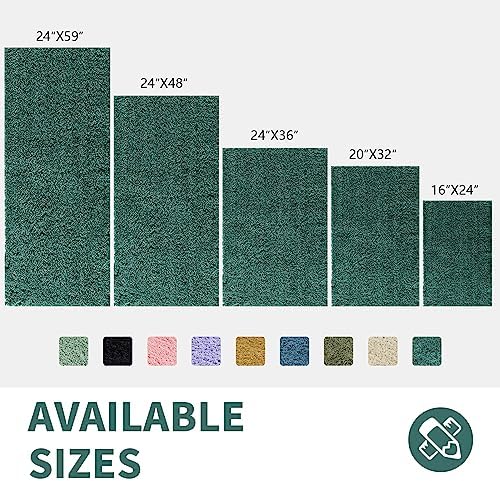 CozeCube 24"x16" Hunter Green Non Slip Microfiber Bathroom Rug Washable - Image 3