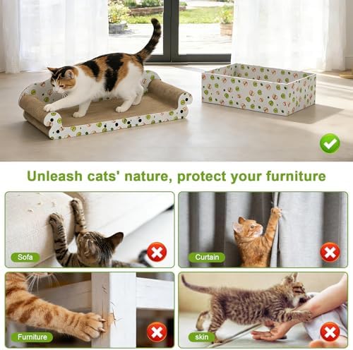 TIMHAKA 27'' Large Cardboard Cat Scratcher Bed - Image 5