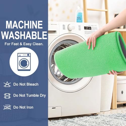 OLANLY Memory Foam Bathroom Runner Rugs 44x24, Long Bath Mats, Mint Green - Image 6