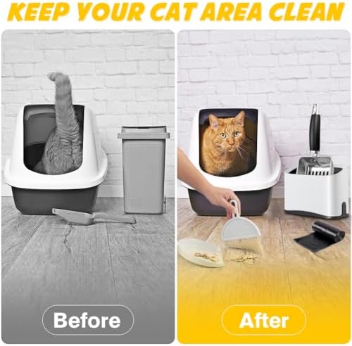 Cat Litter Scooper with Holder, Stainless Steel Cat Litter Scoop, Kitty Poop - Image 4
