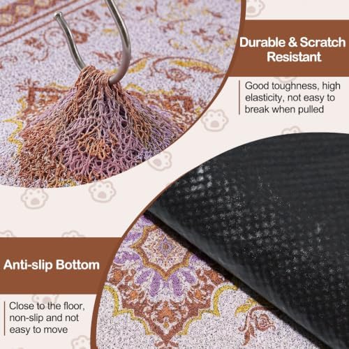 Glittme Cat Litter Mat with Non-Slip Bottom Litter Box Mat 40"X30" Litter - Image 5