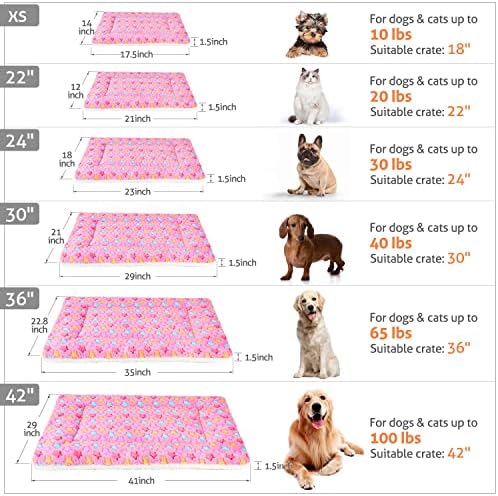 Mora Pets Dog Crate Pad Bed Ultra Soft Pet Mat Star Print Pink 23 x 18 Inch - Image 6
