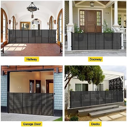 Reinforced 42" Tall x 130” Extra Wide Retractable Baby Gates Tall Dog Gate - Image 6