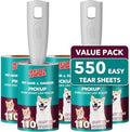 Lint Rollers for Pet Hair Extra Sticky, 550 Sheets Mega Value Set Lint Roller by MEIQIHOME