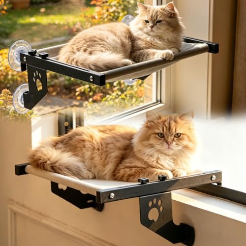 NFMOD 2-in-1 Suction & Hook Cat Window Perch Metal Hammock - Image 2
