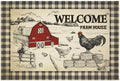 Giwawa Farmhouse Rooster Bath Rug Country Chicken Shower Rug Absorbent Bath by Giwawa