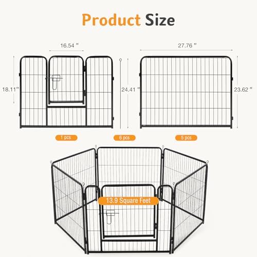NEWBULIG Dog Playpen Indoor 24 Inch 6 Panels, Metal Outdoor Dog Fence Pen - Image 5