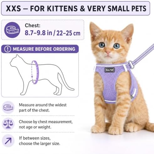 Cat Harness and Leash for Walking Escape Proof, Adjustable Kitten Vest Harness - Image 2
