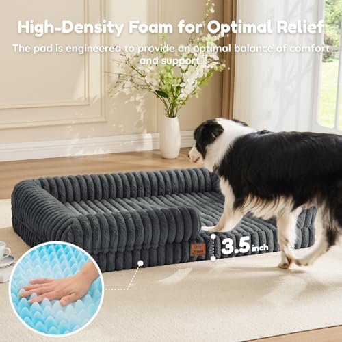 ChiXnuggle Faux Fur Orthopedic Dog Bolster Bed, Waterproof Washable Cover - Image 3