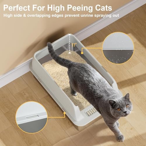 TENTIZON Stainless Steel Cat Litter Box, XL Large Metal Kitty Litterbox - Image 4