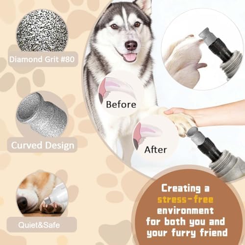 Diamond Rotary Dog Nail Grinder Bits 3PCS, Diamond Dremel Bits Grinder Head - Image 2