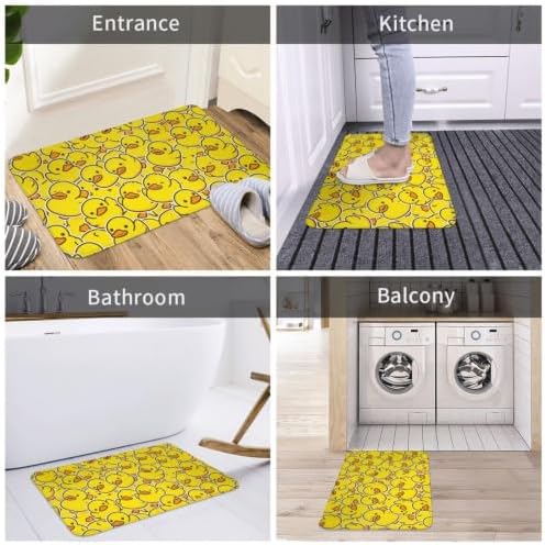 Cute Rubber Ducks Bath Mat Non-Slip Soft Microfiber Bathroom Rugs Washable - Image 7