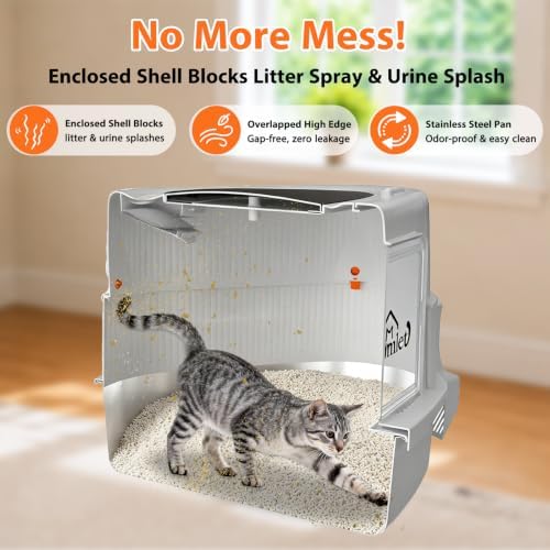Large Enclosed Corner Cat Litter Box - Image 4