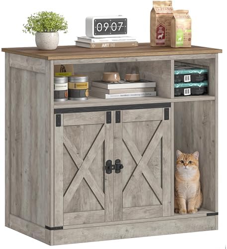 Hzuaneri Cat Litter Box Enclosure, Hidden Litter Box Furniture by Hzuaneri