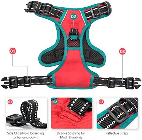 PHOEPET Reflective Dog Harness Large Breed Adjustable No Pull Vest - Image 4