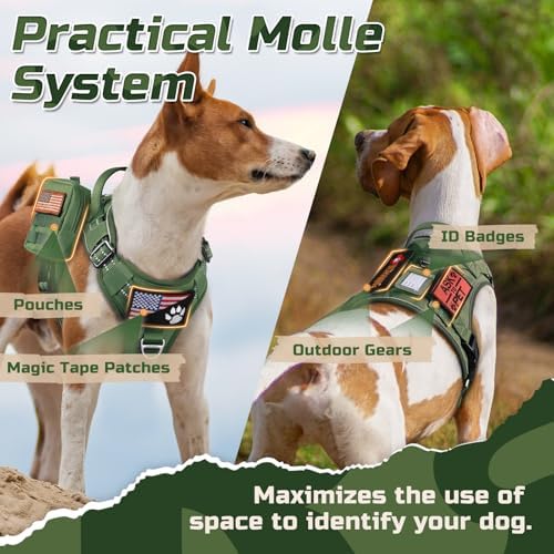 rabbitgoo Tactical Dog Harness for X-Large, No Pull Military Service Vest - Image 4