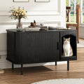 Cat Litter Box Enclosure Furniture, Fluted Hidden Litter Box by WINWY