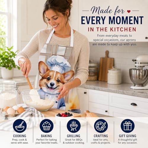 Caroline's Treasures Corgi The Chef Apron Cooking Kitchen Server Baking Crafts - Image 6