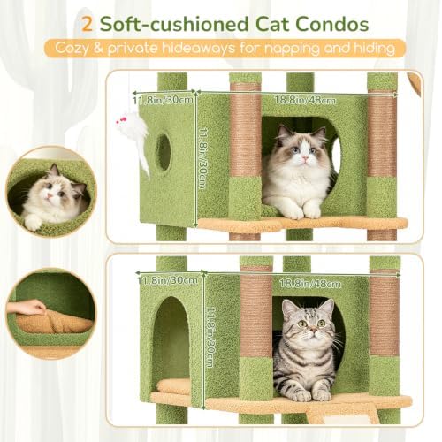 Globlazer 80in Cactus Extra Large Heavy Duty Corner Cat Tree Tower - Image 3