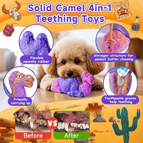 Tough Dog Chew Toys for Aggressive Chewers, Squeaky Indestructible Dog Toy To - Image 3