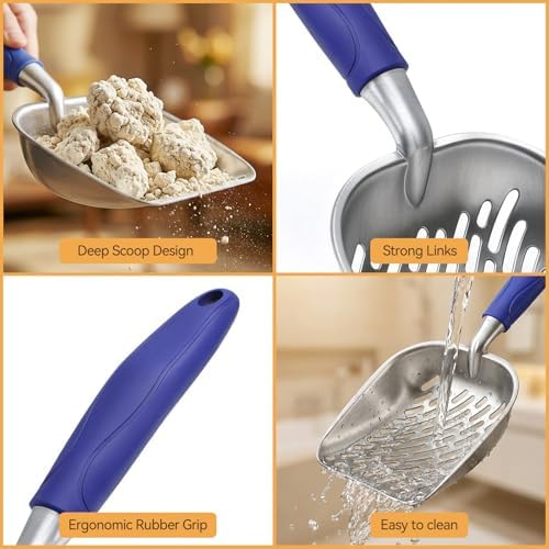 Cat Litter Scoop, Large Long Handle Kitty Metal Scooper - Image 7