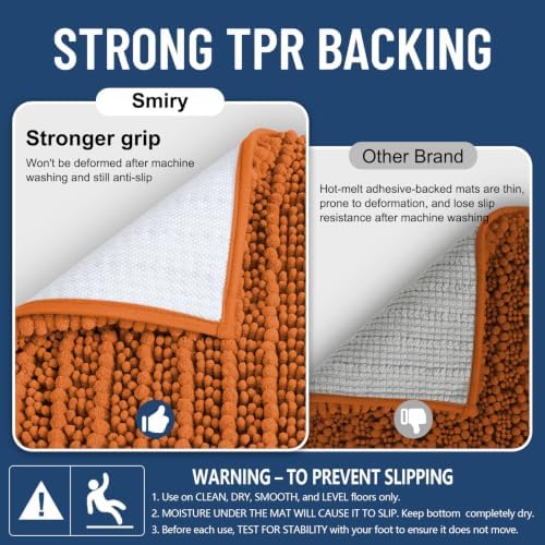 Smiry Bathroom Rugs 30X20, Extra Soft Rubber Backing Chenille Bath Mats - Image 3