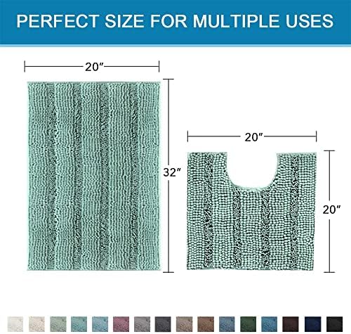 H.VERSAILTEX Bathroom Rugs Bath Rug Set 2 Piece Bathroom Contour Rug Toilet Mat - Image 2