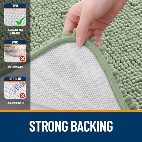 OLANLY Bathroom Runner Rugs 40x24, Extra Soft Absorbent Chenille Bath Rugs - Image 6